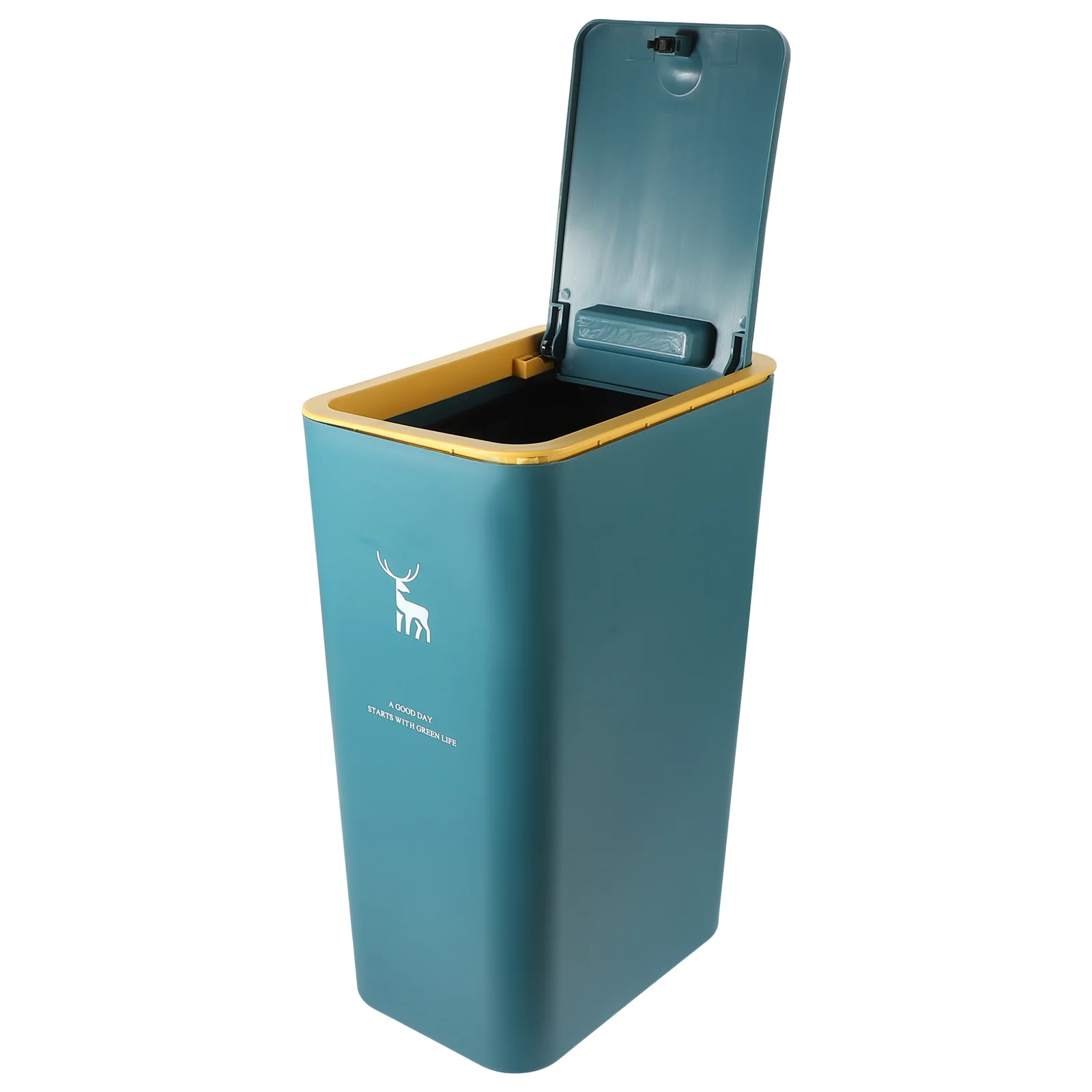 Kitchen and Bathroom Trash Can with Lid Slit Press-type Storage Bucket Bedroom Garbage Bins Narrow Thicken