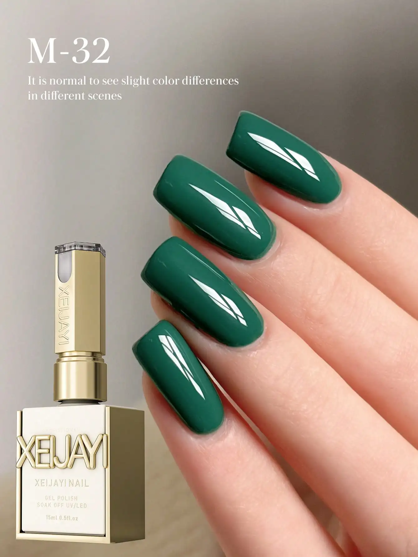 1 Stück 15 ml Aloe-Grün-Gel-Nagellack, parfümfrei, Soak Off UV-LED-Formel, beliebte grüne Farbtöne, perfektes Geschenk für den Frühling