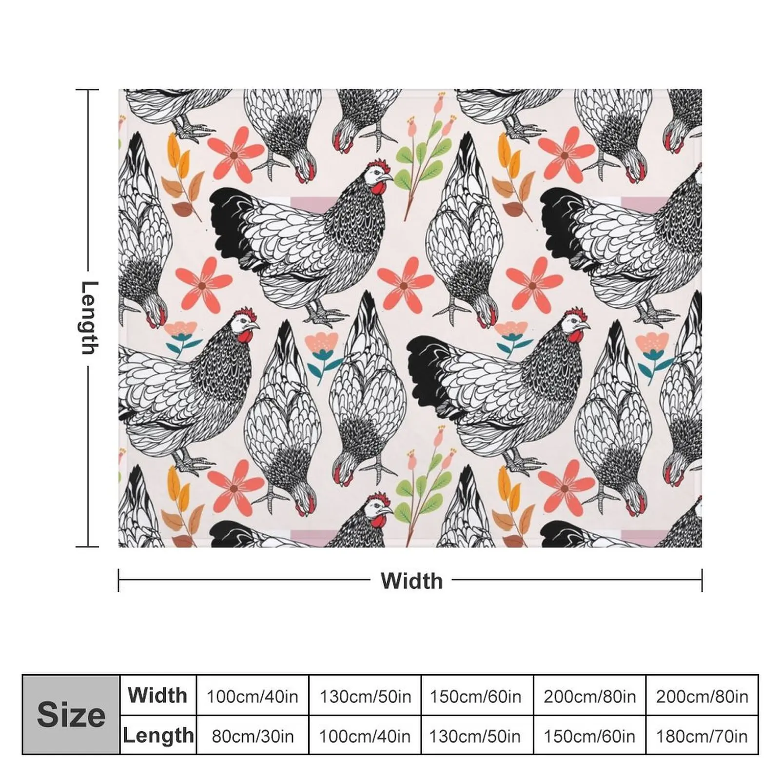 chicken pattern Throw Blanket Custom Weighted christmas decoration Blankets