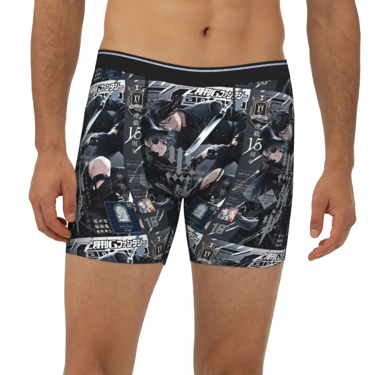 

Undertaker Black Butler Long Boxer Underpants Short Men Panties Ventilate Underwear for Homme Man Boyfriend Gift