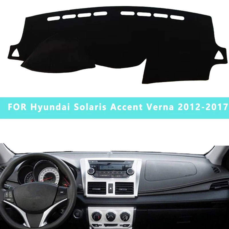

Car Dashboard Cover Sun Shade Mats Avoid Light Pads Panel Protective Carpets For Hyundai Solaris Accent Verna 2012-2017 2013