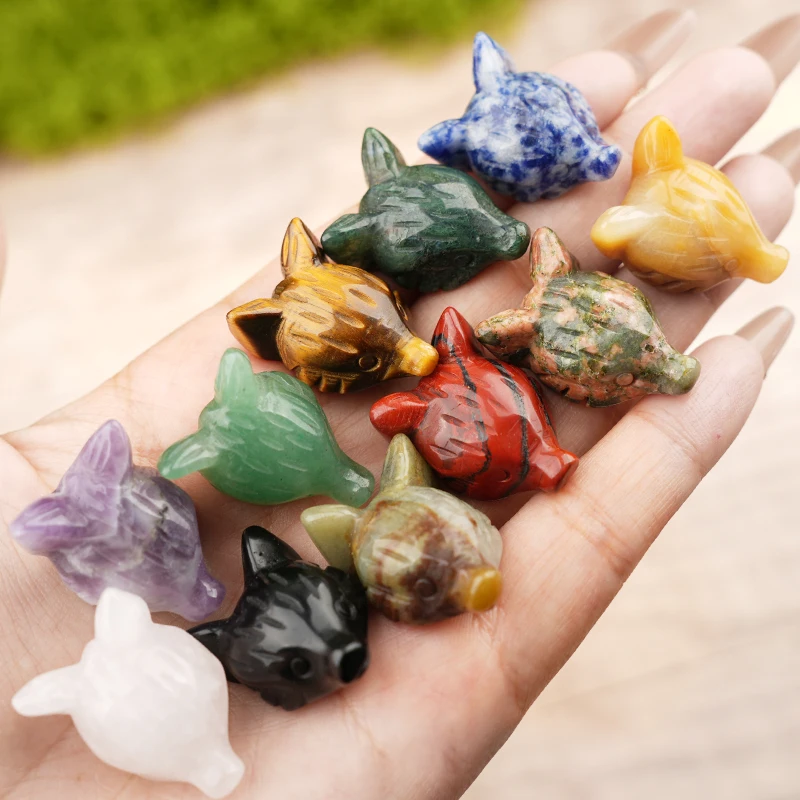 اليدوية مشتهى الأصفر اليشم الثعلب رئيس شكل الأحجار الكريمة جيب كريستال الحيوان قلادة حلية هدية هالوين الديكور 1.0 بوصة #4