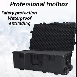 PP Tool Organizer Box Waterproof Hard Case Large Tool Case Wheels Rigid Plastic Suitcase Storage Military Tools Boxes Portable