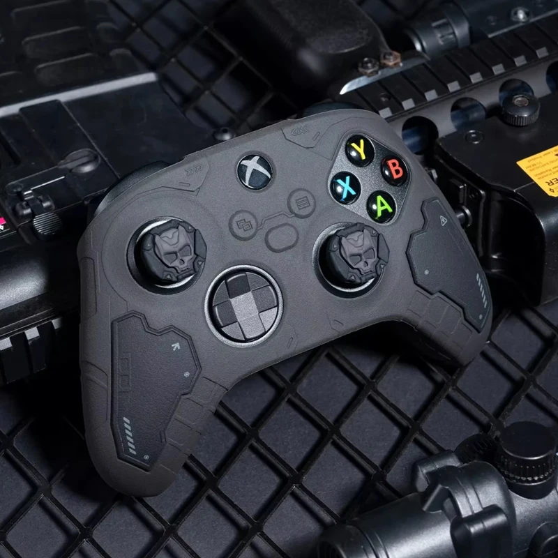 Tactical Mecha Matte Silicone Soft Protector Skin For Xbox Series X/S Game Controller Case XSX XSS Thumb Stick Grip Cap Cover