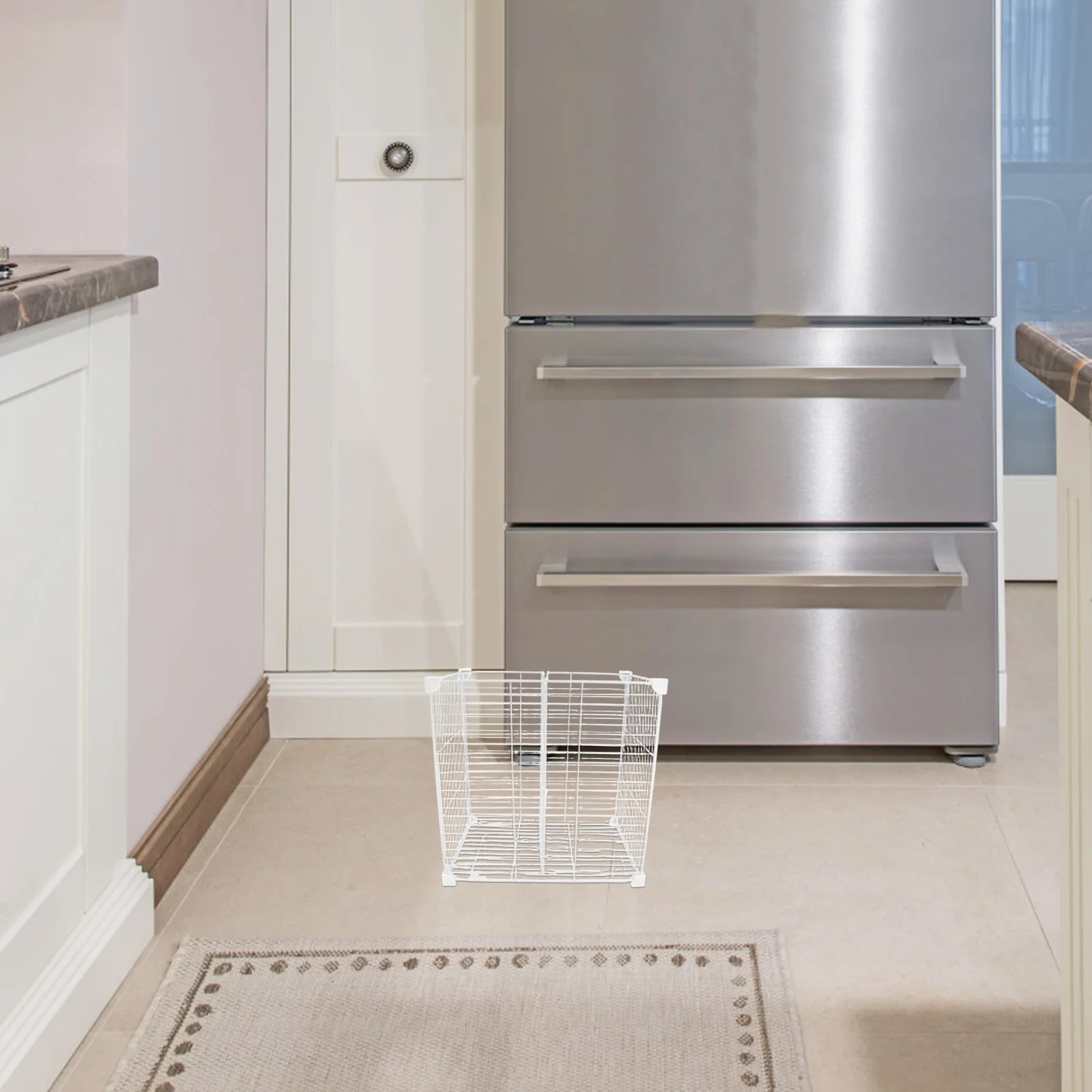 

Organizer: Metal Freezer Shelf Dividers 2-Tier Deep Freezer Bins For Food Storage Refrigerator Space Saver