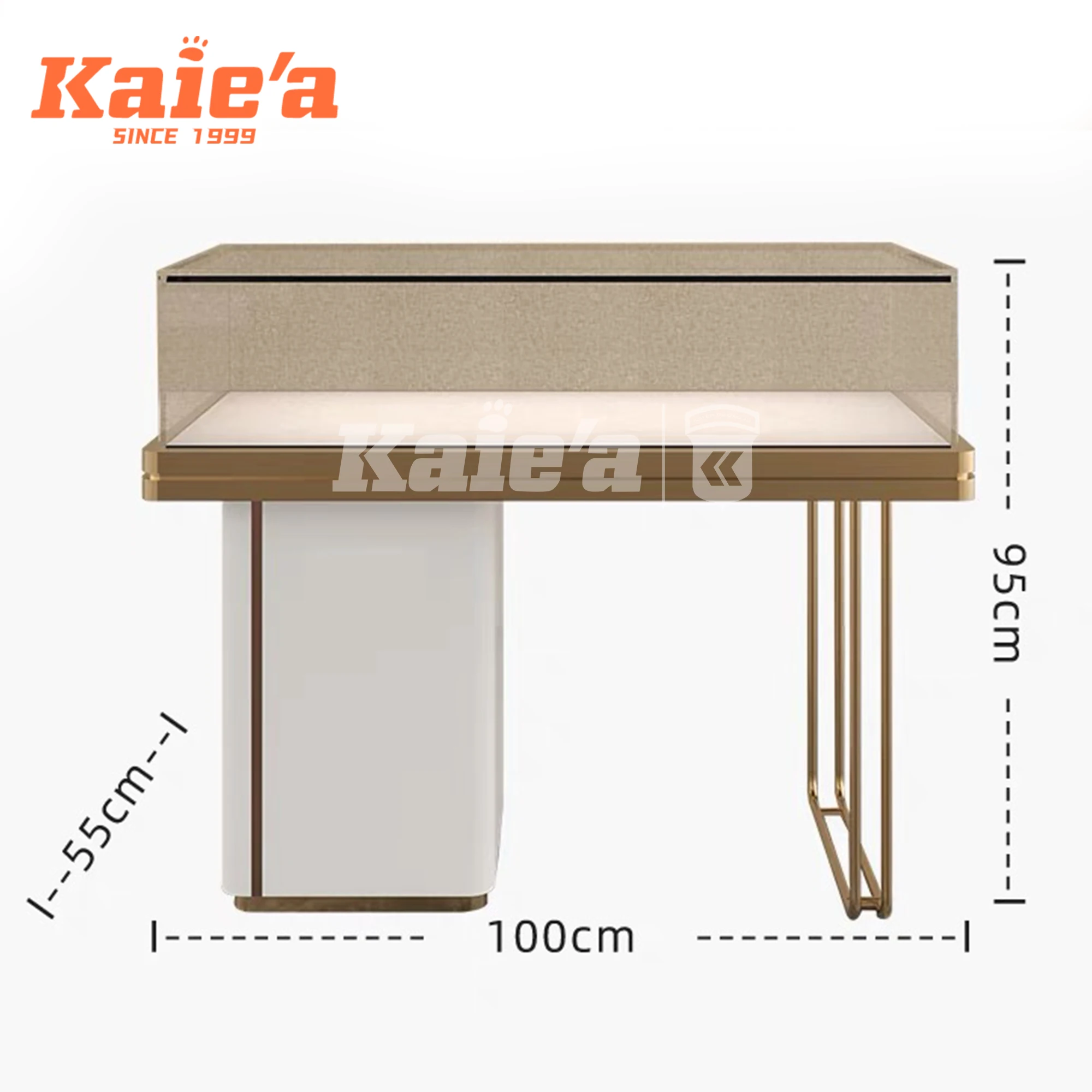 Quiosque de balcão de exibição de joias de ouro moderno para vitrine de vidro de shopping para design de cabine de perfume e joias