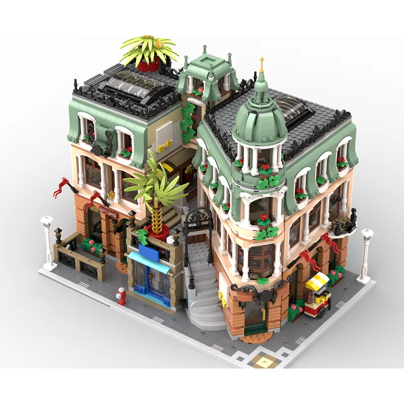 Model ulicy miejskiej Moc Klocki Konstrukcyjne Grand Hotel Model Modularny Klocki Technologiczne DIY Zestaw do Składania Zabawka Prezent