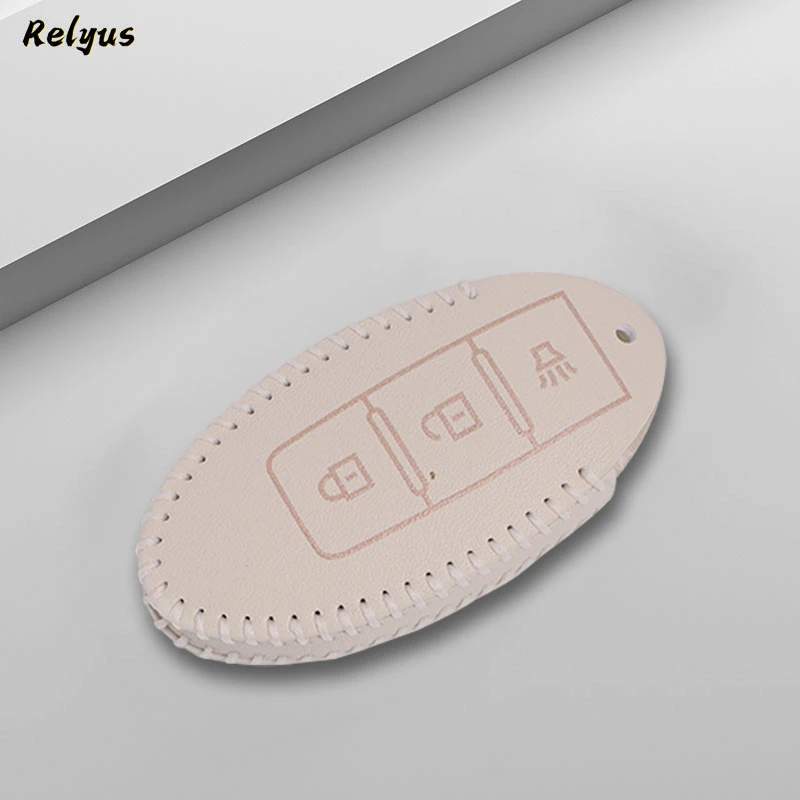 New Leather Car Key Case Cover for Nissan Qijun Xiaoke Xuan Yida 2023 New Tianyi Special Design Leather Material Decorative