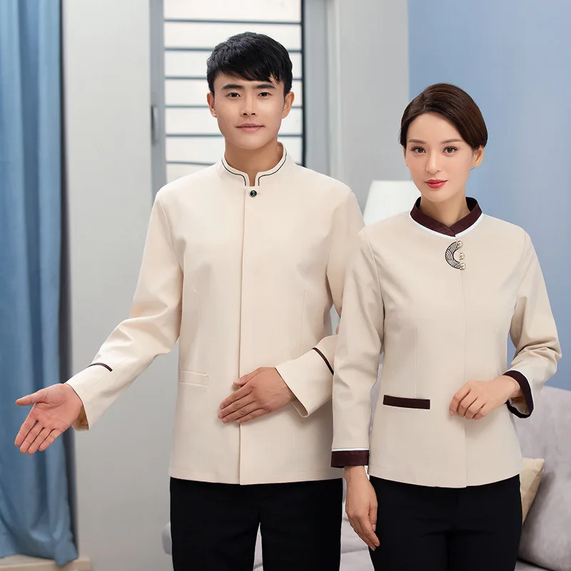 

Hotel room cleaning uniform, long-sleeved autumn and winter attire, mall and residential property cleaning worker, hospital wome