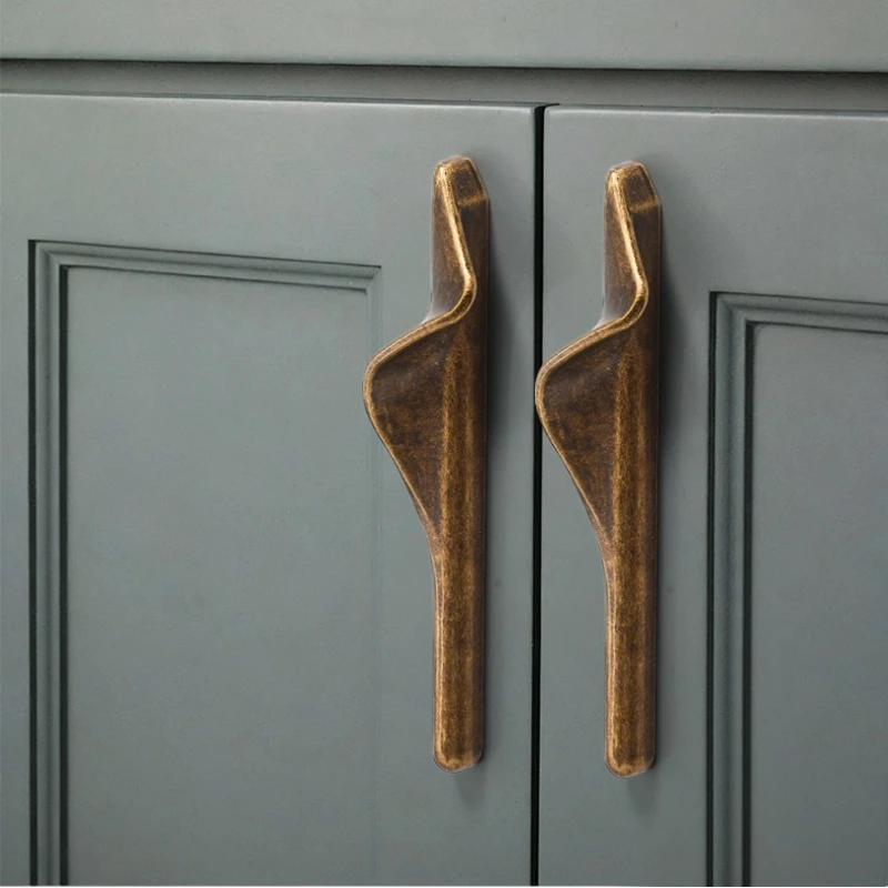 2PC Antique Brass Cabinet Pulls American Style Kitchen Furniture Handle Vintage Creative Wardrobe Drawer Door Knob