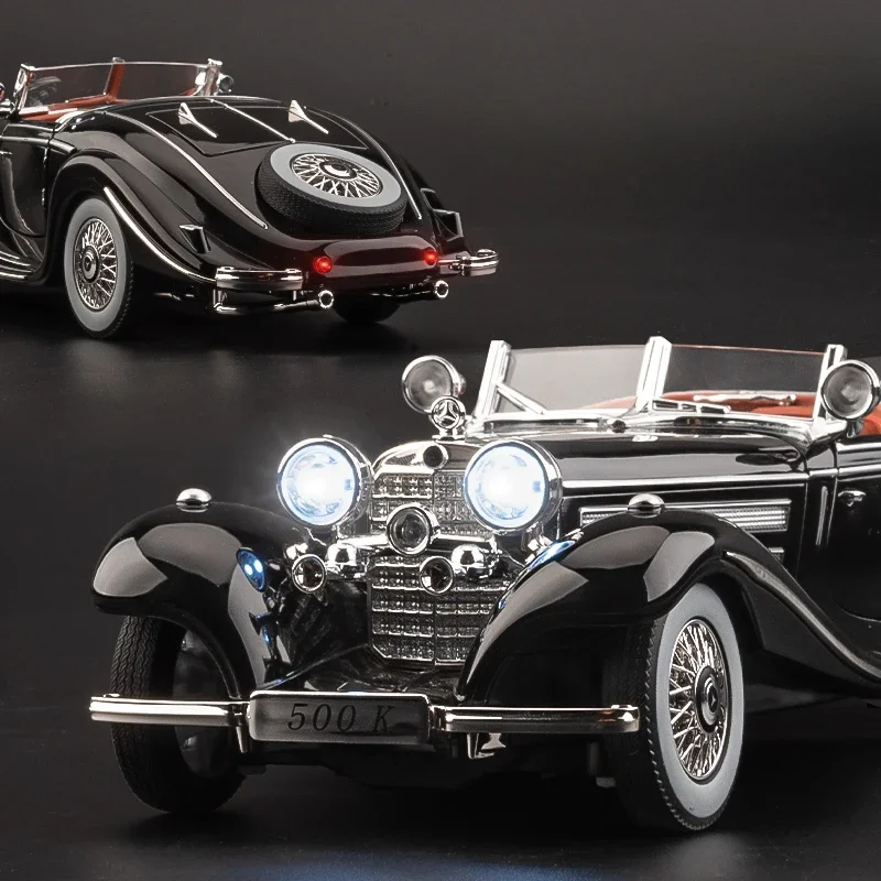 Simulation 500 Maßstab Benz k klassisches Oldtimer-Modell mit Display Box Geburtstags geschenk Junge Sammlung Miniatur Voiture