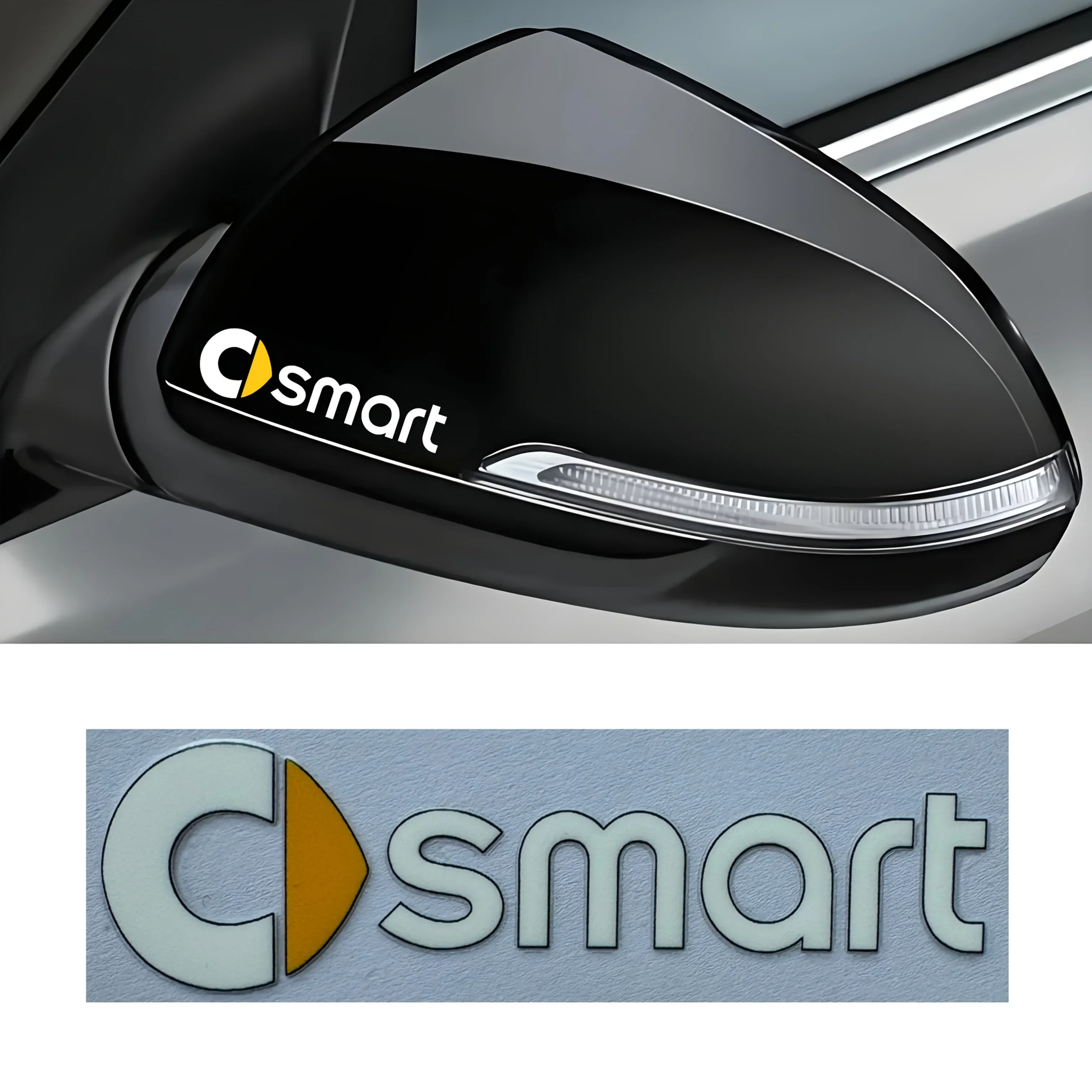 Smart Fortwo Emblem Vinyl Sticker for 451 450 453 Forfour EQ Cabrio Roadster Crossblade Badge Accessories