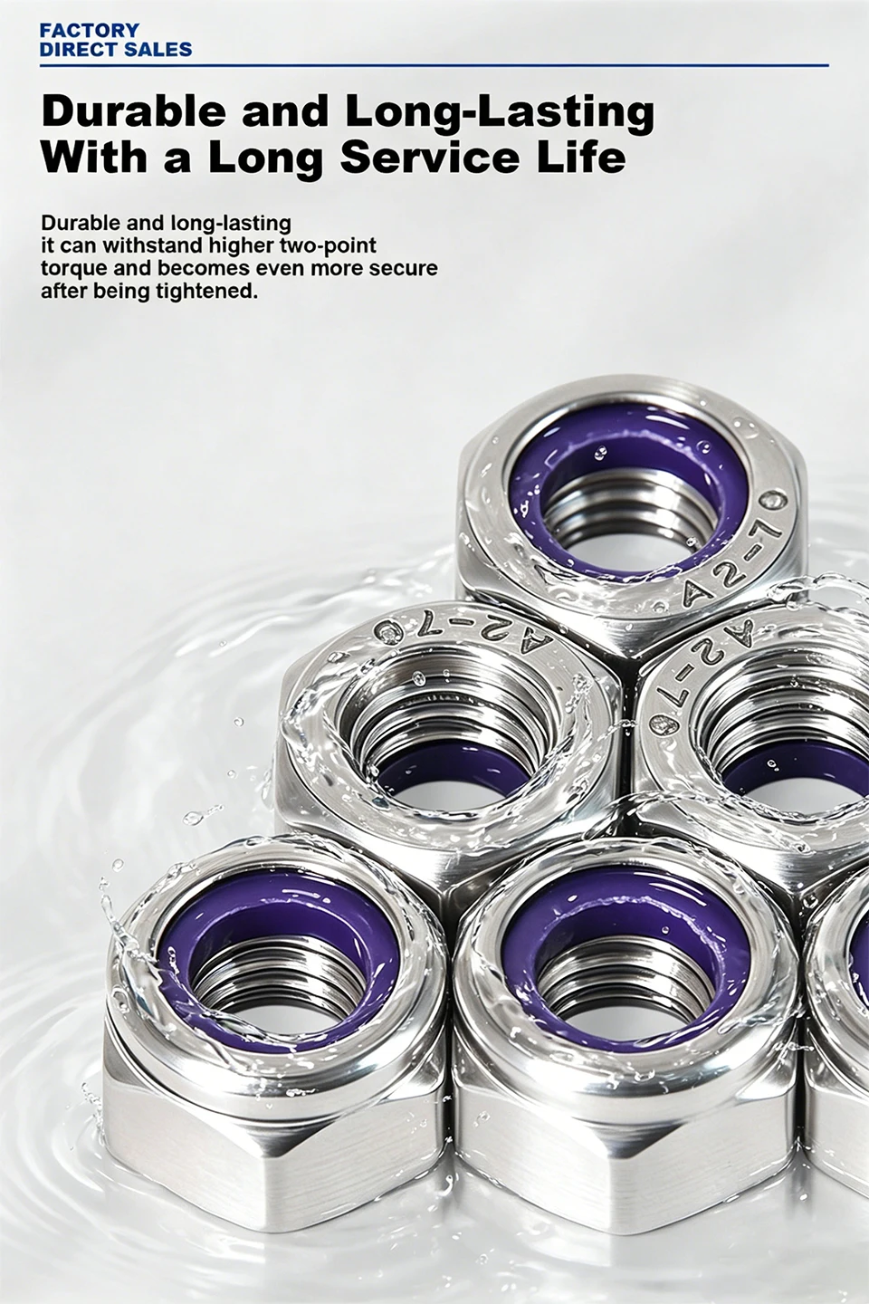 Edelstahl-Mutter-Flachfederscheiben-Kombinations-Box-Set SS304 M3-M8 DIN934DIN985DIN1587DIN315 Sechskant-Sicherungskappe Flügelschrauben-Set – Detail 13