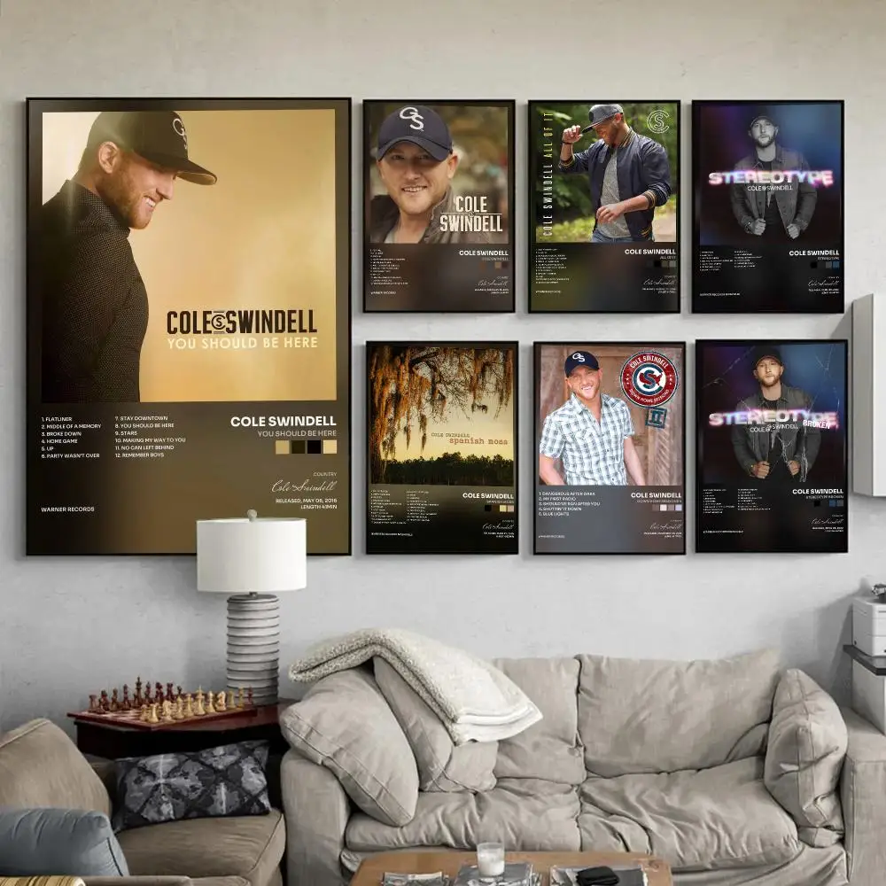 Singer C-Cole Swindell Poster Wall Art Poster Print Decorative Picture for Living Room Bedroom Home Decor