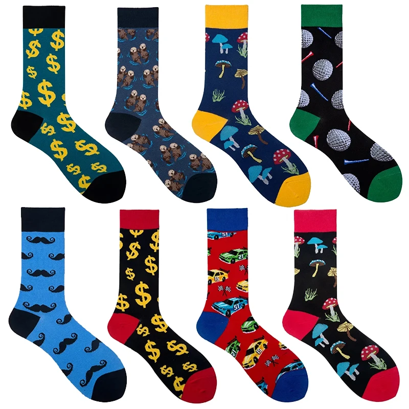 

Funny Men Women Animal Fruit Cartoon Long Socks Colorful Penguin Flamingo Shark Cactus Cherry Bulldog Fox Ostrich Socks