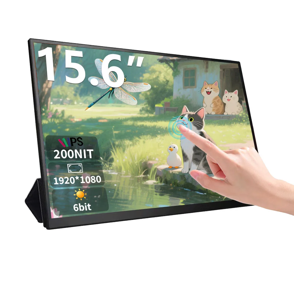 15.6-Inch  Portable Monitor Tablet version 1920 * 1080 60HZ Touchscreen IPS 200NIT Compatible with Tiptop PS4/5 Swicth Xbox