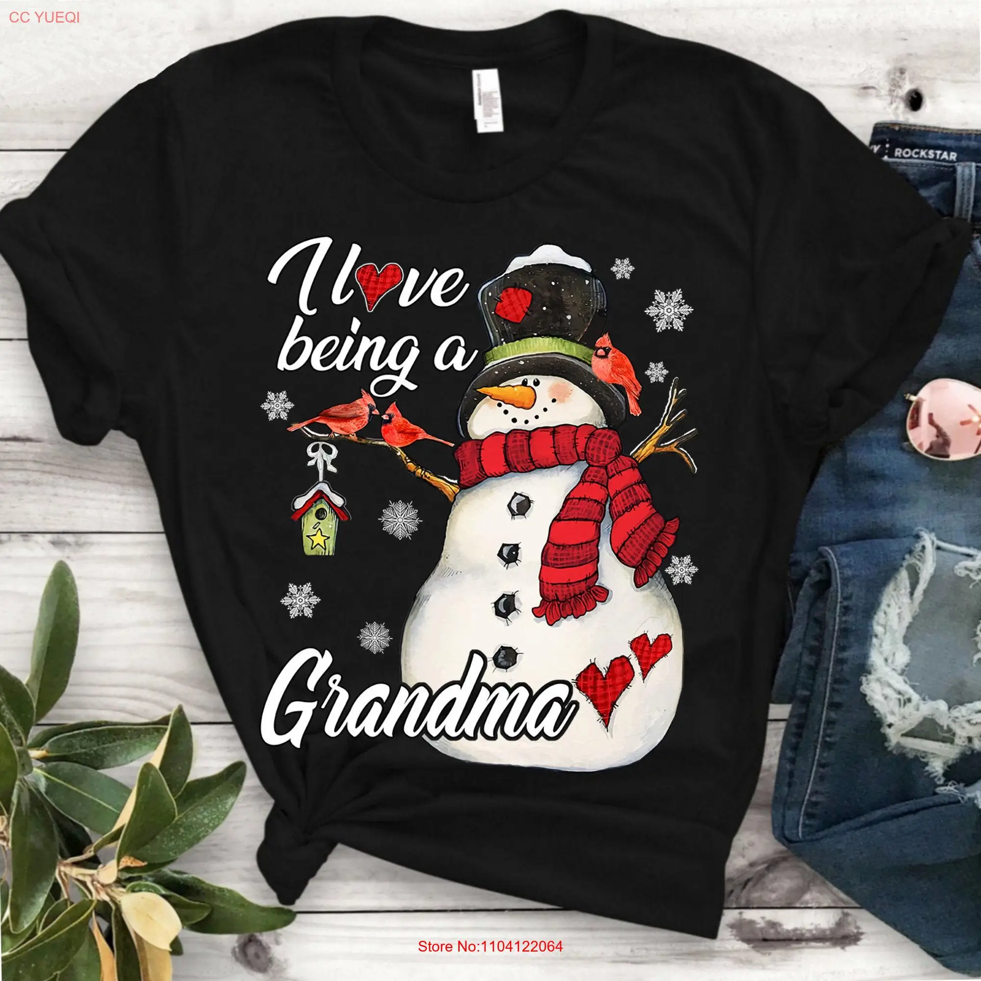 I Love Being A Grandma T Shirt Snowman Family Christmas s Mimi Nana Xmas  long or short sleeves