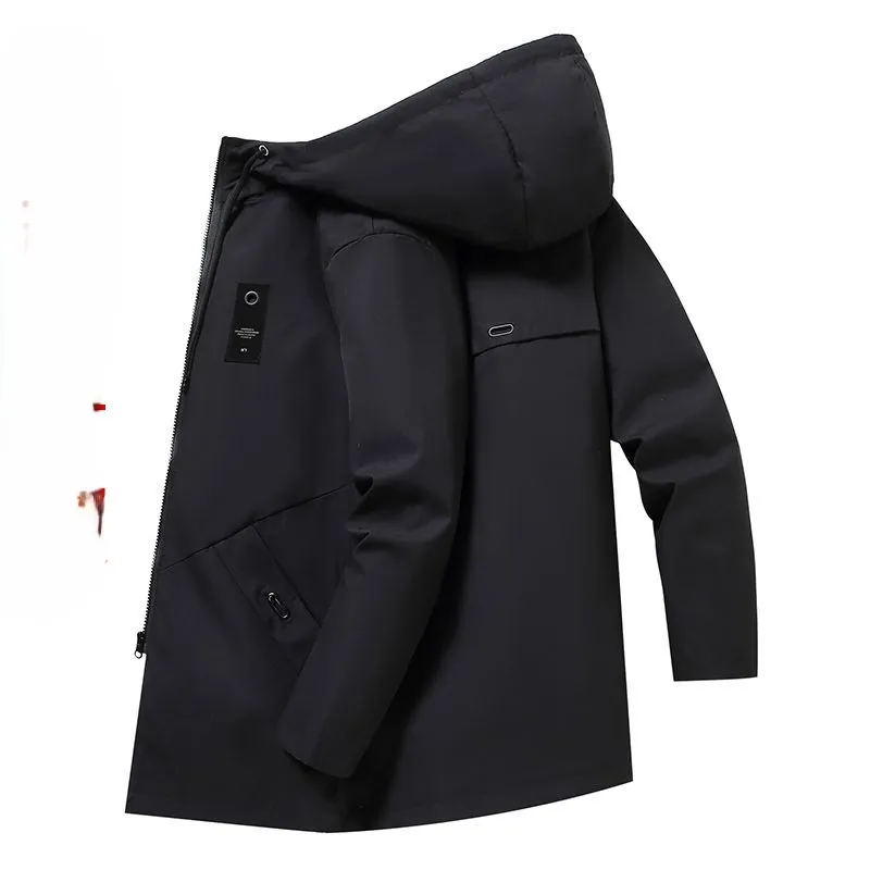 

Мужской водонепроницаемый тренчкот с погонами, двубортный, с пуговицами, в военном стиле, с дизайнерскими элементами на плечах, из вощеной ткани, стандартный крой