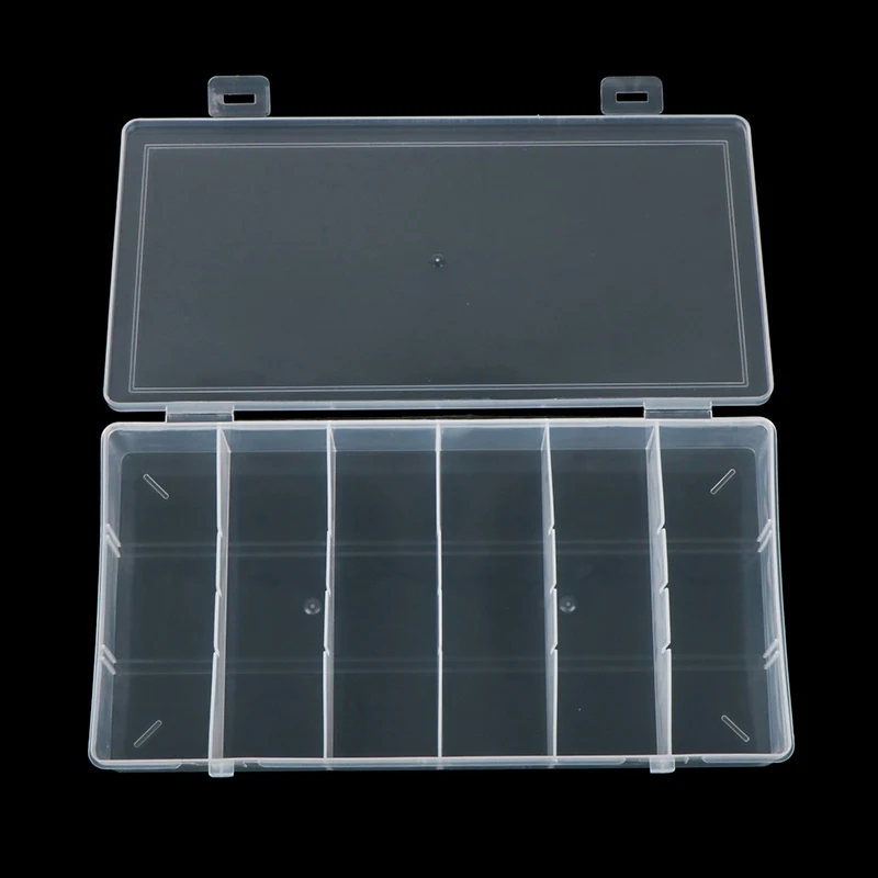 6 Grids Compartment Plastic Storage Box Practical Toolbox Transparent PP Boxes Bead Jewelry Case Display Organizer Container