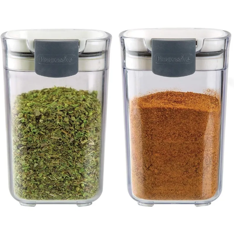 PKS-410 Prepworks ProKeeper Seasoning Keeper Spice Airtight Food Storage Containers, Clear (2 Pack)