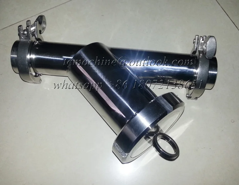 Specialised in ss304 ss316L Sanitary y type tri clamp strainer used for pipeline