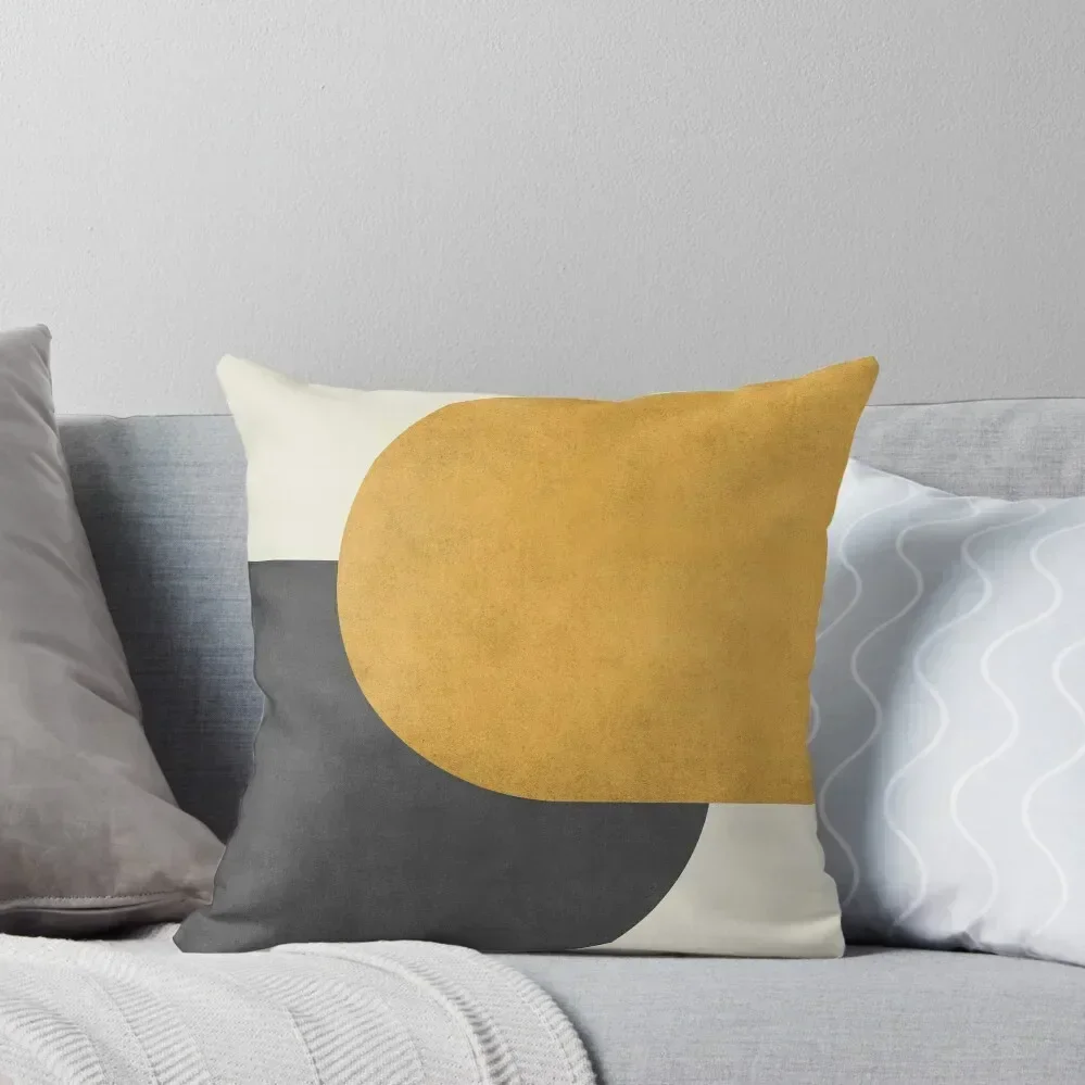 Half Circle Colorblock - Gold Black Throw Pillow Rectangular Cushion Cover Pillow Case Christmas covers for pillows pillow