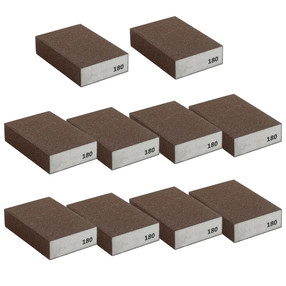 10pc Sponge Sanding Block Wet&Dry Polishing Sandpaper Abrasive Foam Pad 60/80/100/120/180/240/320 Grit Woodworking Grinding Tool