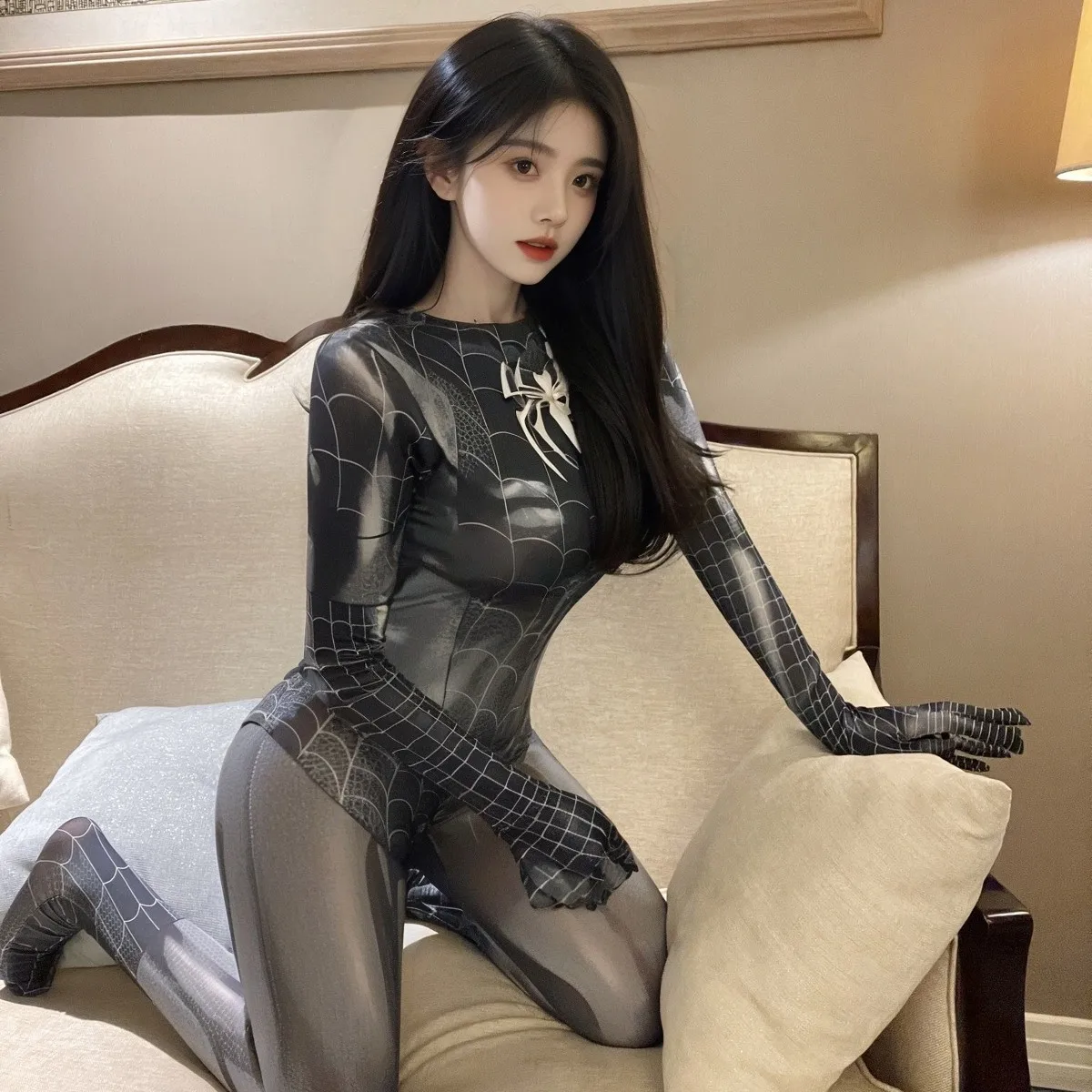 أزياء الهالوين للرجال Spidercosplay باللون الأسود Raimi أزياء تنكرية Venom Symbiote Raimi بدلة Zentai للبالغين