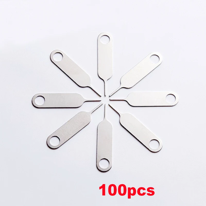 100pcs Universal Sim Card Tray Eject Pin Open Needle Key Tool Mobile Phone Card Cutter Pin Removal Tools Accessories