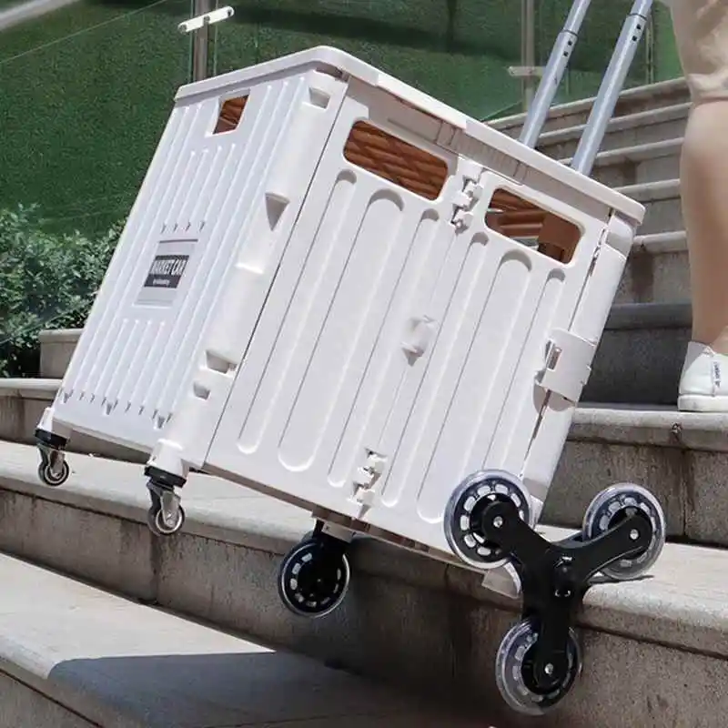 Portable  Shopping Cart Vegetable Buying Car Hand Pull Rod Precise Small Push Cart Household Convenient Carry All Bag