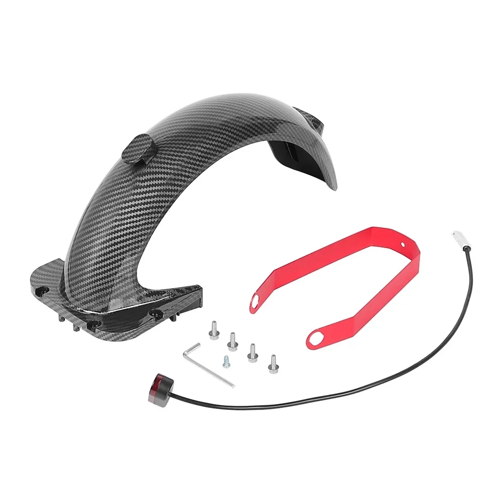 Vorne Hinten Kotflügel Zubehör Kit Für Ninebot Max G30 Elektrische Roller Carbon Fiber Fender Flügel Mit Bremslicht Teil – Detail 18