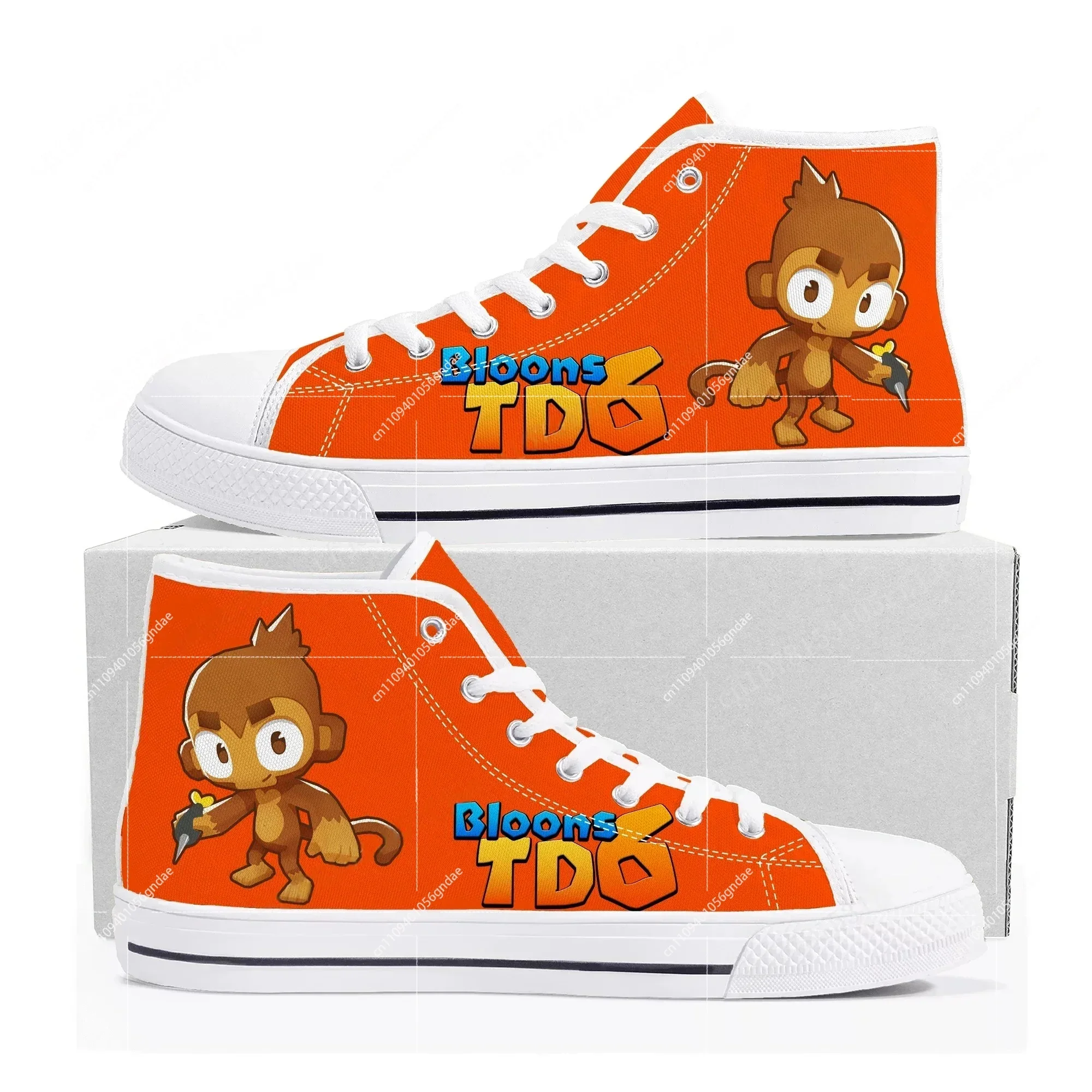 

Bloons TD 6 High Top Sneakers Hot Cartoon Game Mens Womens Teenager High Quality Fashion Canvas Shoes Casual Tailor Made Sneaker