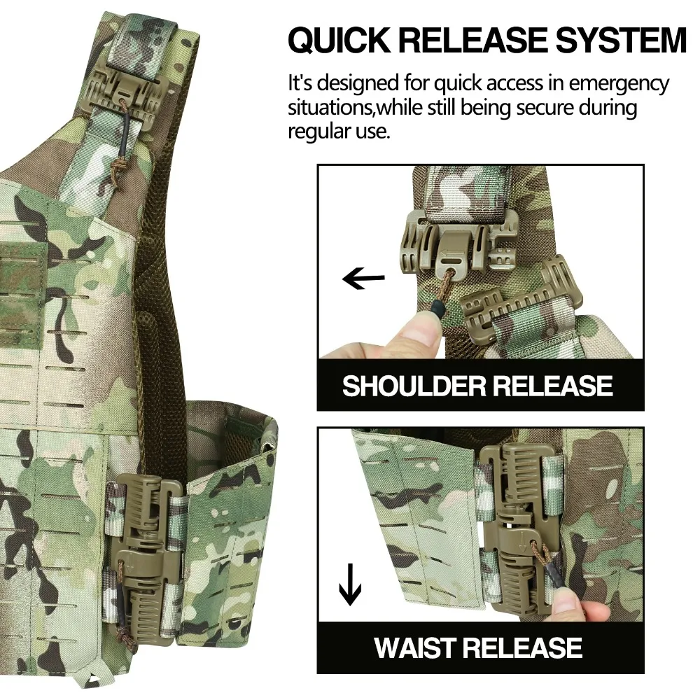 Artex Tactical Vest with Quick Disassembly Design - Detachable Expandable Comfortable Breathable Wear-Resistant Training Vest