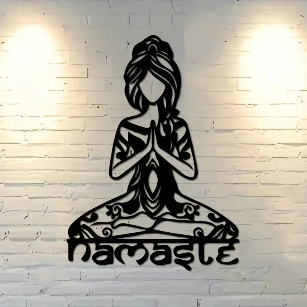 

Bohemian Yoga Girl Metal Art – Waterproof Decor for Boho Home Walls & Mindfulness Gift Ideas