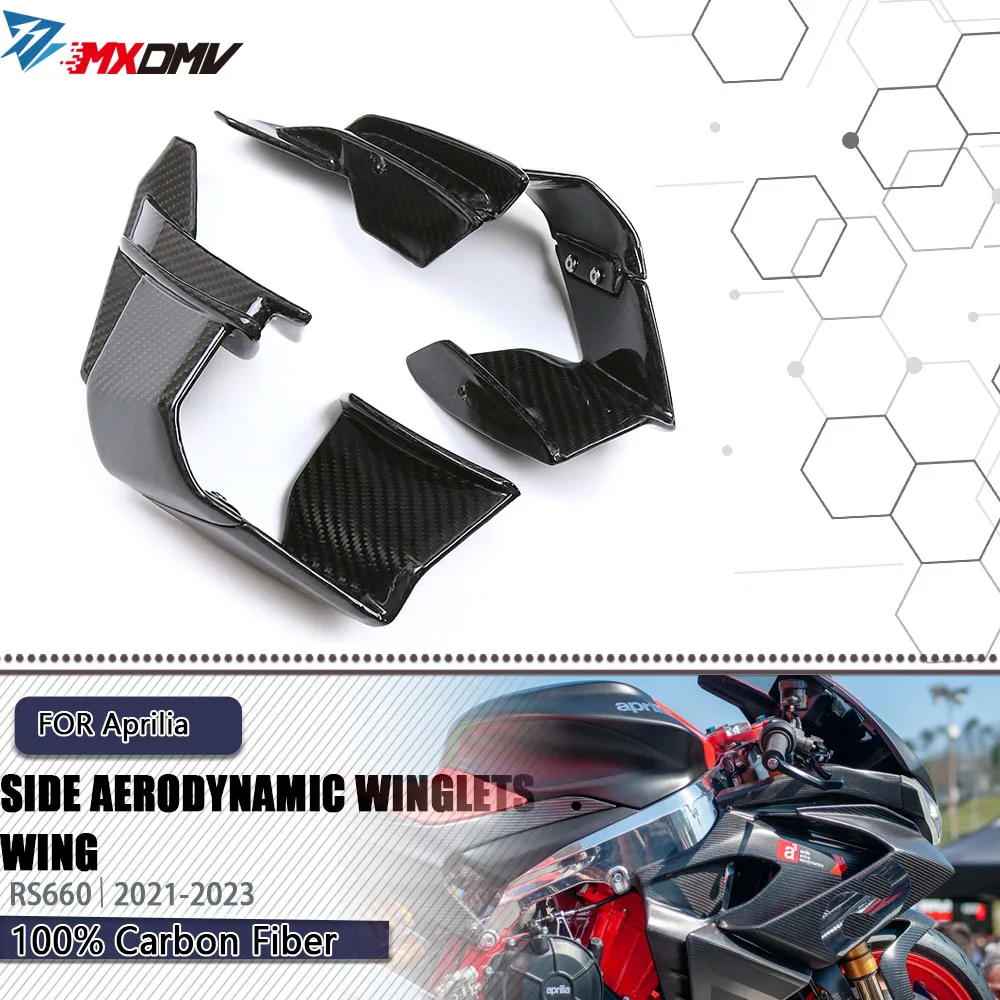 For Aprilia RS660 Tuono 660 2021-2023 Carbon Fiber Side Fixed Winglets Fairing Motorcycle Parts Aerodynamic Wing Kit Spoilers