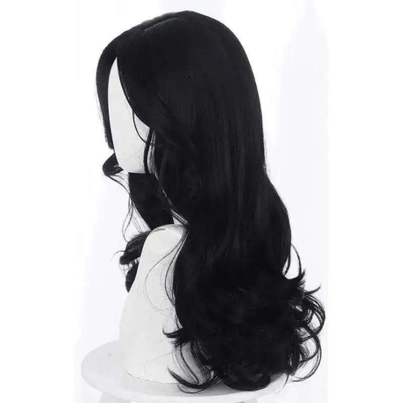 New Anime Witch Yennefer of Vengerberg 60cm Long Black Wavy Wig Women Role Play Black Hair Cosplay Wavy Wig VCGB5T2025