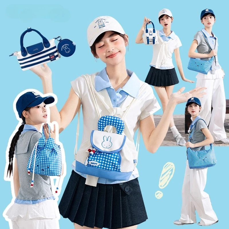 

Cute Miffy Backpack Sailing Series Cute Hand-held One-shoulder Crossbody Bag Girl Travel Trendy Fashion Girls Holiday Gift