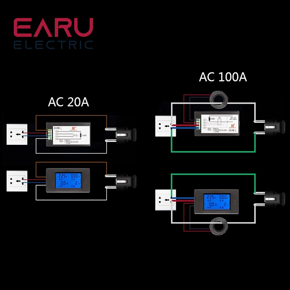 DC 6.5-100V 0-100A 0-20A LCD wyświetlacz cyfrowy prąd napięcie zasilania licznik energii multimetr amperomierz woltomierz 100A bocznik prądowy