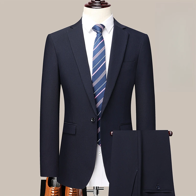 

Мужской костюм-двойка на одной пуговице, приталенный костюм, формальный смокинг для свадьбы, выпускного вечера, пиджак, брюки с галстуком-бабочкой, комплект