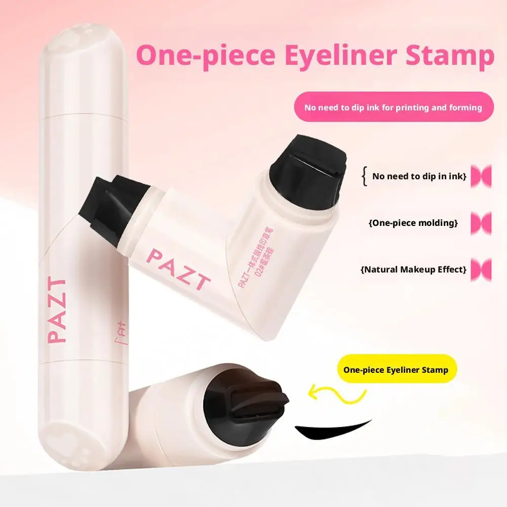 NEW Rotate Eyeliner Stamp Integrated Black Brown Dual-Tip DIY Eyeliner Double-end Diamond Glitter Makeup Liquid Pen Fast Drying