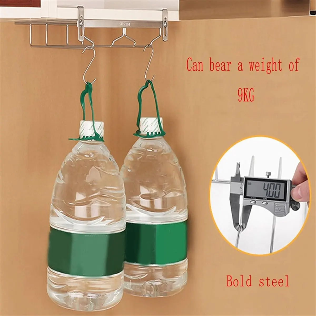 

A20I Adjustable Wine Glass Organizer, Hanging Metal Wine Glass Rack, Wine Glass Holder Under Cabinet No Drilling for Bar 23cm