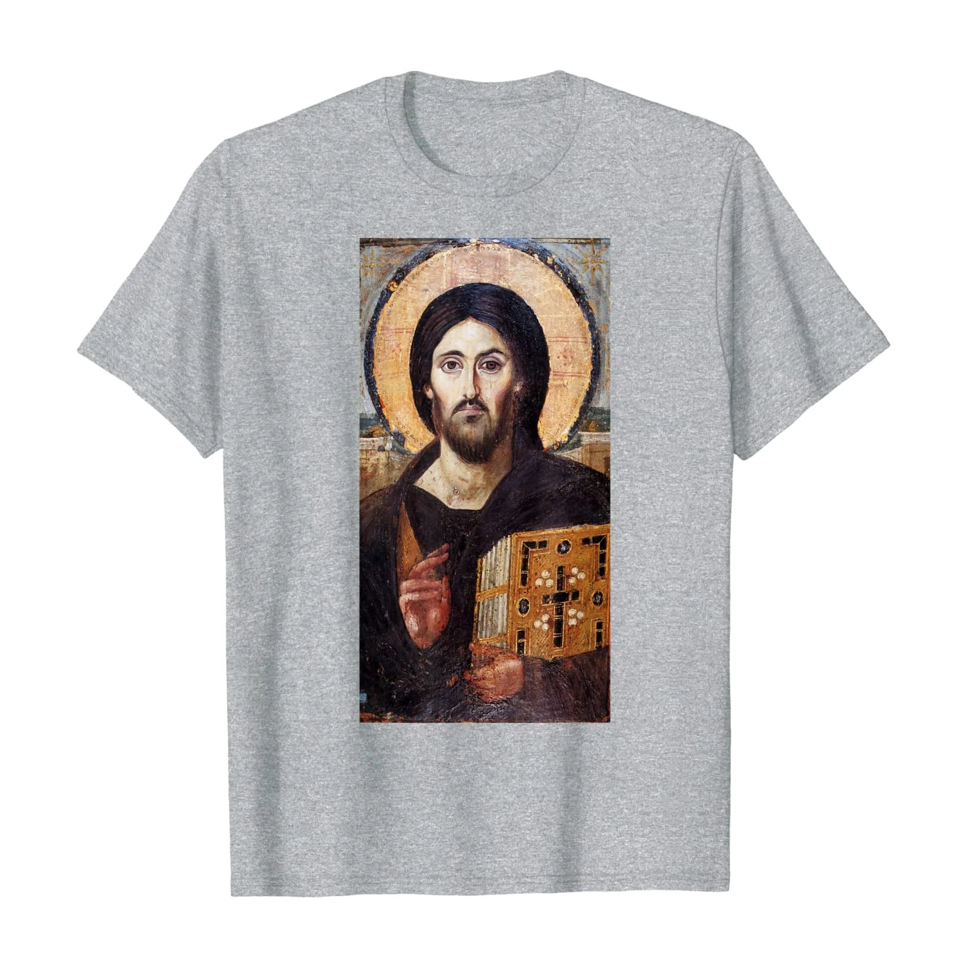 Jesus Christ Pantocrator Icon Sinai Orthodox Christian Gift T-Shirt. Summer Cotton Short Sleeve O-Neck Unisex T Shirt New S-3XL