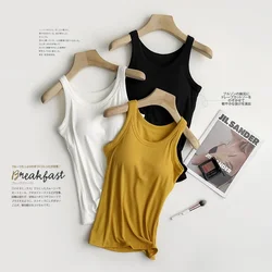 Spring/Summer 2026 New Women's Vest Suspender Top modal Thread Ladies One in One with Breast Cushion Underlay Home Wear