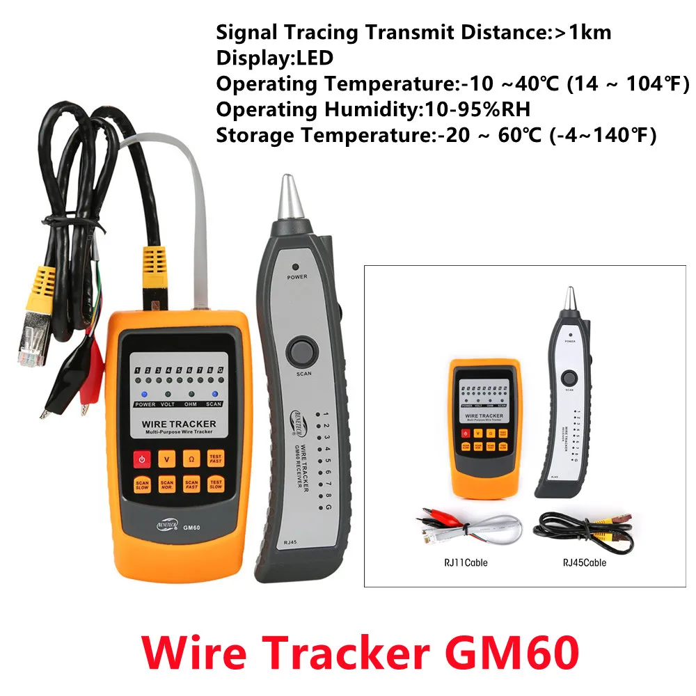 

GM60 Cable Detector Wire Tracker for LAN-Network Cable Maintenance Collation R1WB