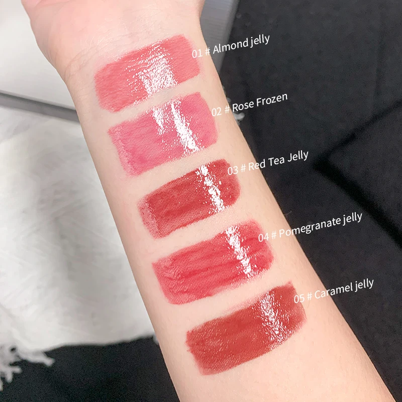 شفة جيلي QQ! عقد مرآة شفاه زجاجية شفافة في الربيع والصيف، ترطيب وتلوين، ترطيب وتساوي طالب لي