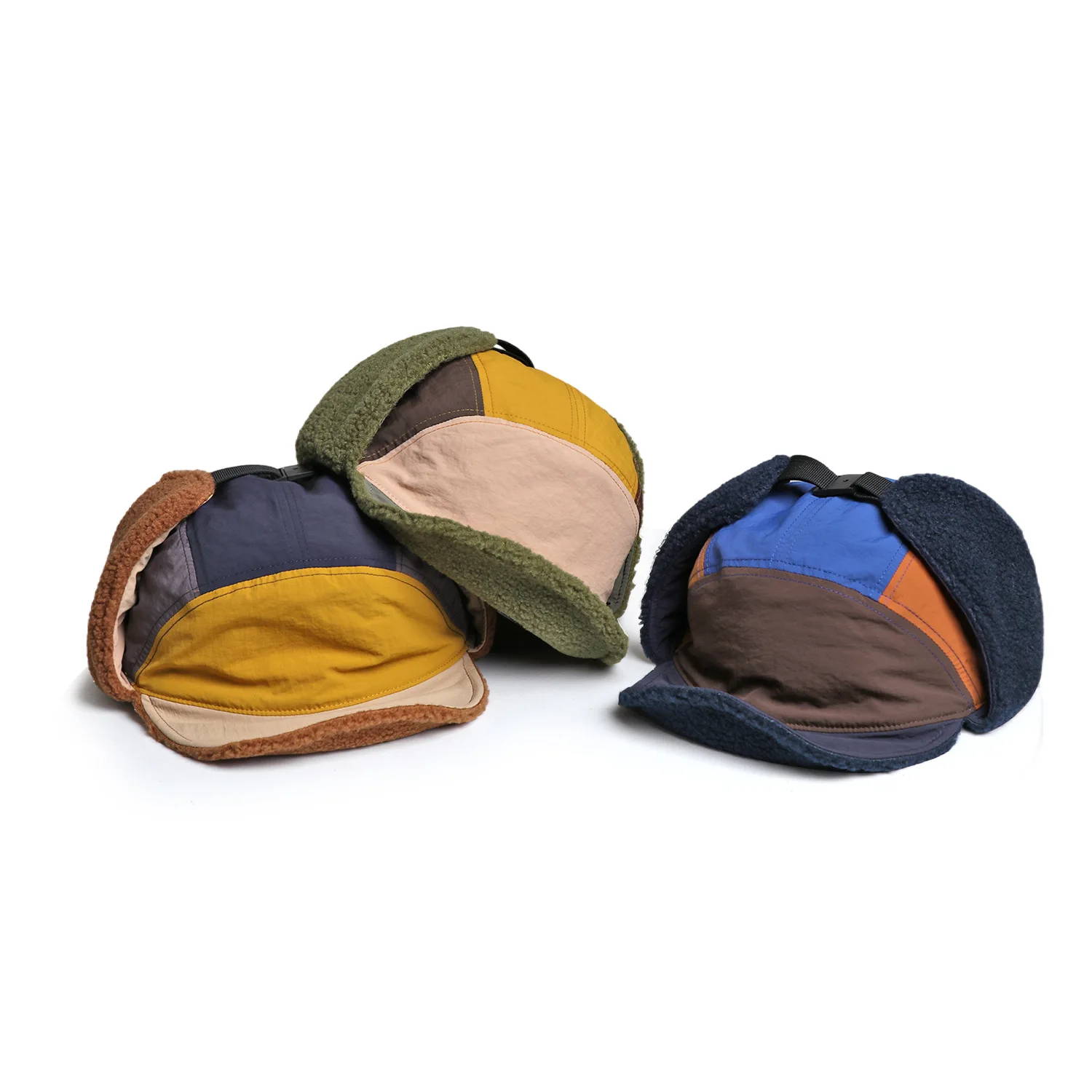Winter Colour-Blocked Vintage Aviator Hat for Women Warm Ear-Covering Lei Feng-Style Hat Outdoor Cold-Weather Ski Beanie for Men