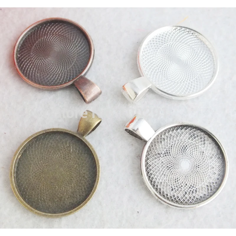 

Factory wholesale 200pcs/lot 25mm Blank Pendant Trays, 1 Inch Blank Pendant Blanks, Pendant Base Settings Mixed Color