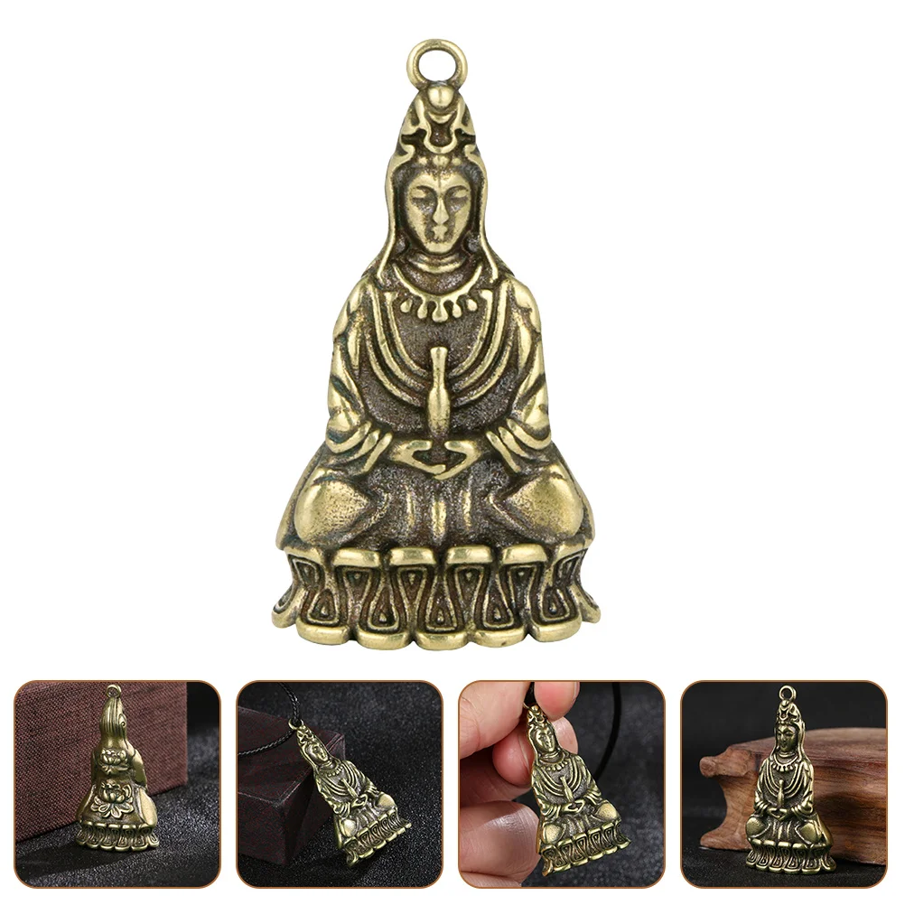 

Vintage Style Brass Buddha Pendant Unique DIY Decoration for Bag Key Ring Desktop Home Temple Decor Creative Metal Ornament