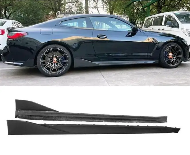 Body Kits For BMW G80 G82 M3 M4 2021 2022 2023 Real Carbon Fiber Side Skirts Aprons Extension Lip 2pcs/Set