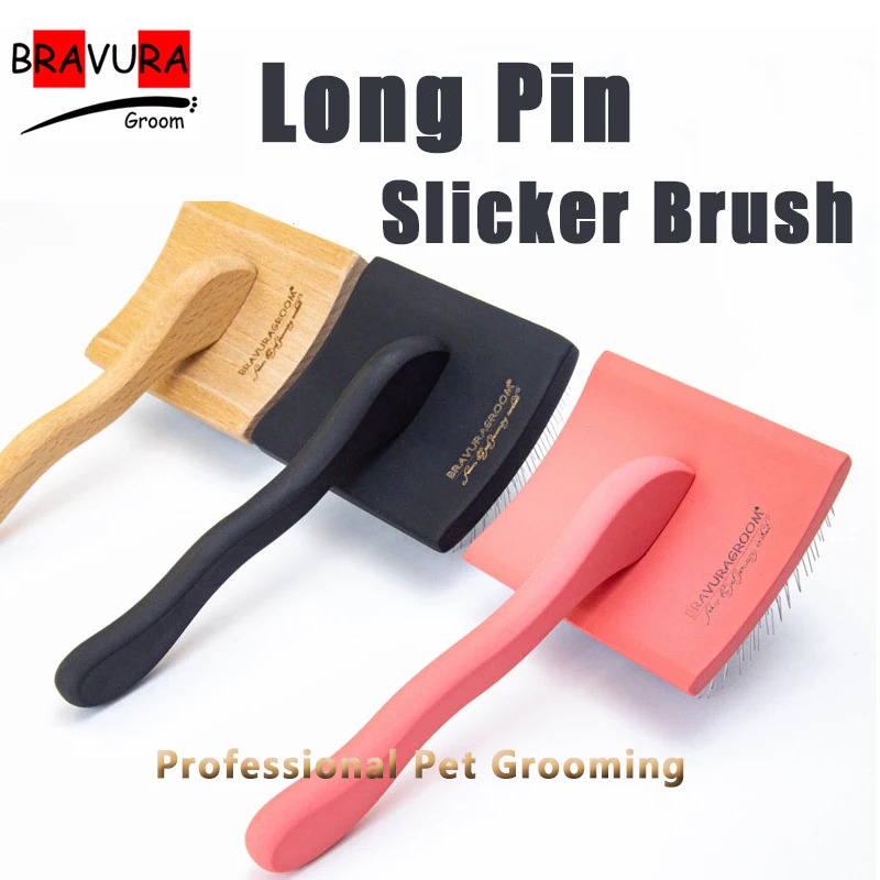 

Pet Grooming Long Pin Slicker Brush Dog brush Dematting Comb Knots and Matts Shedding Hair Remover pet store/groomer